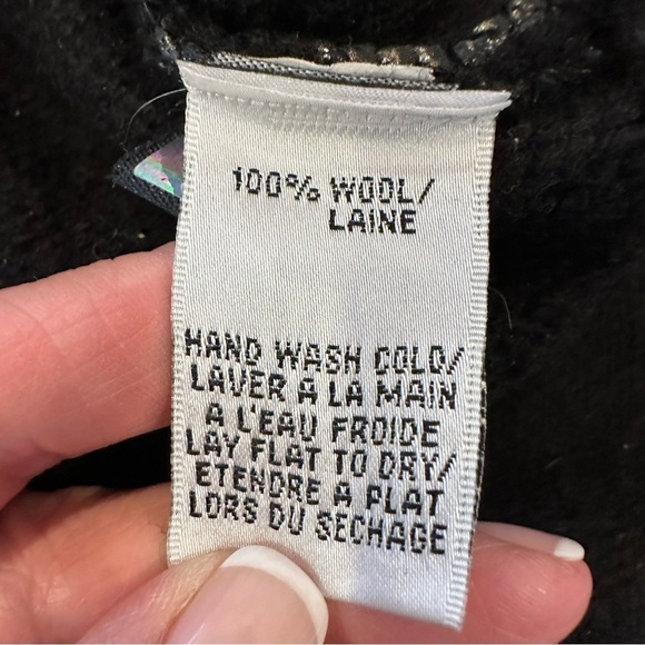 Diane Von Furstenberg Sweater Cardigan 100% Wool Zip Up Metallic Stripe Size S M - Picture 11 of 13